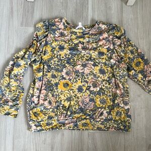 LC Lauren Conrad floral soft fleece blouse